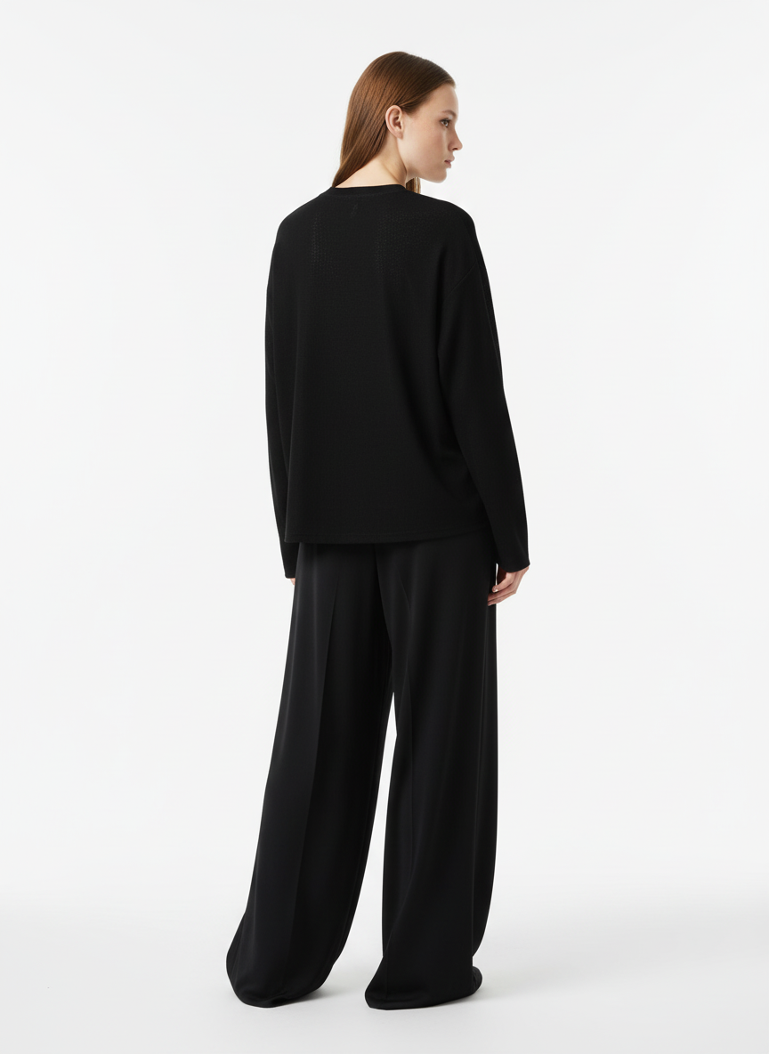 Elegant Pearl-Embellished Oversized T-Shirt