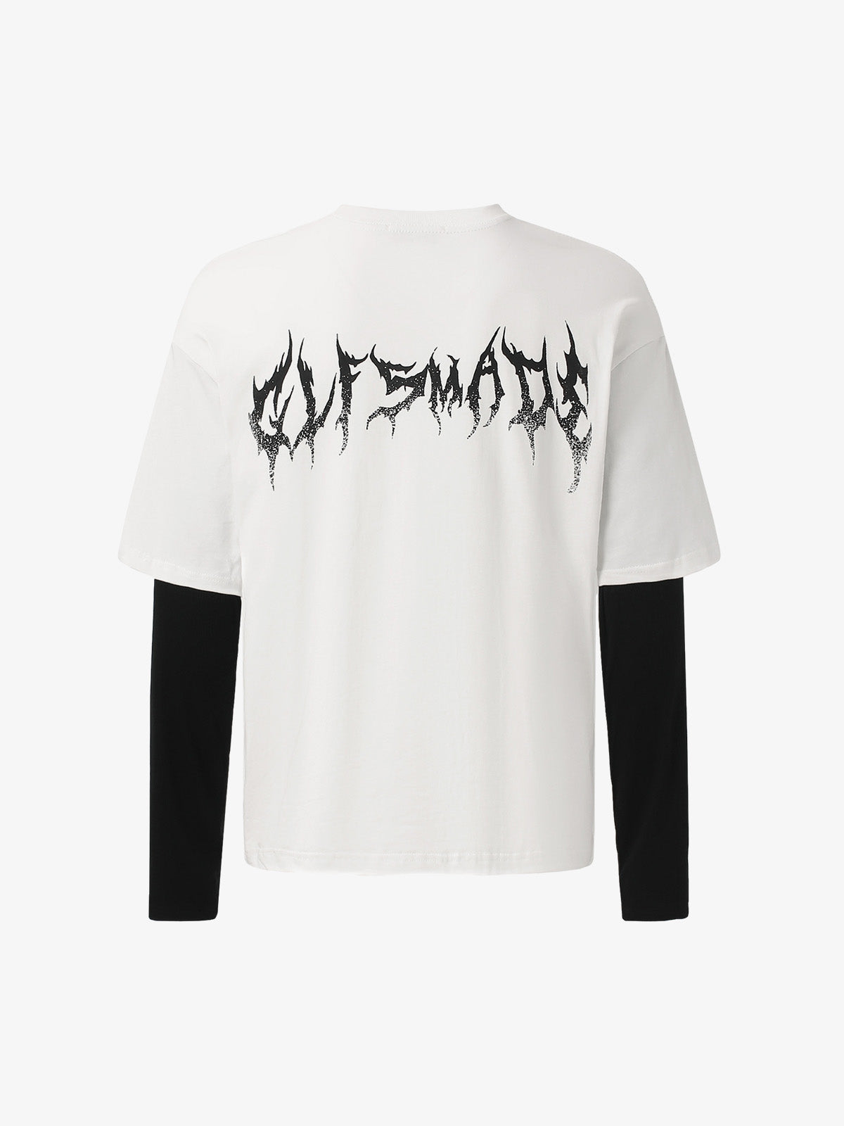 Patchwork Color Blocking Faux Two-piece Long-Sleeved T-Shirt