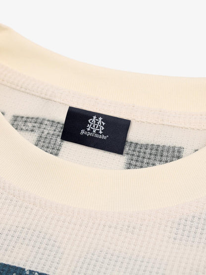 Retro Portrait Letter Print Long-sleeved T-shirt