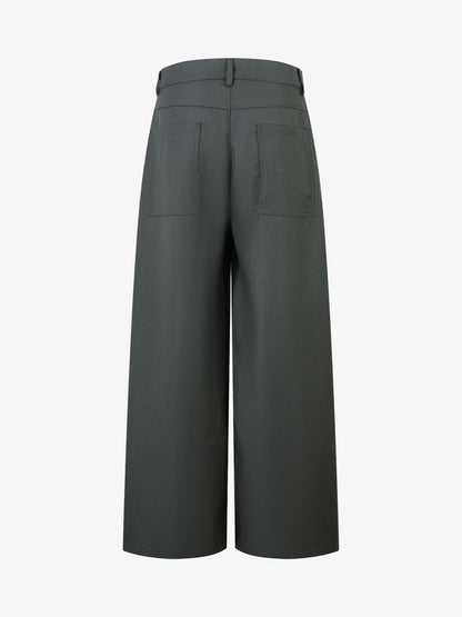 Double-Button Design Pleated Suit Casual Pants