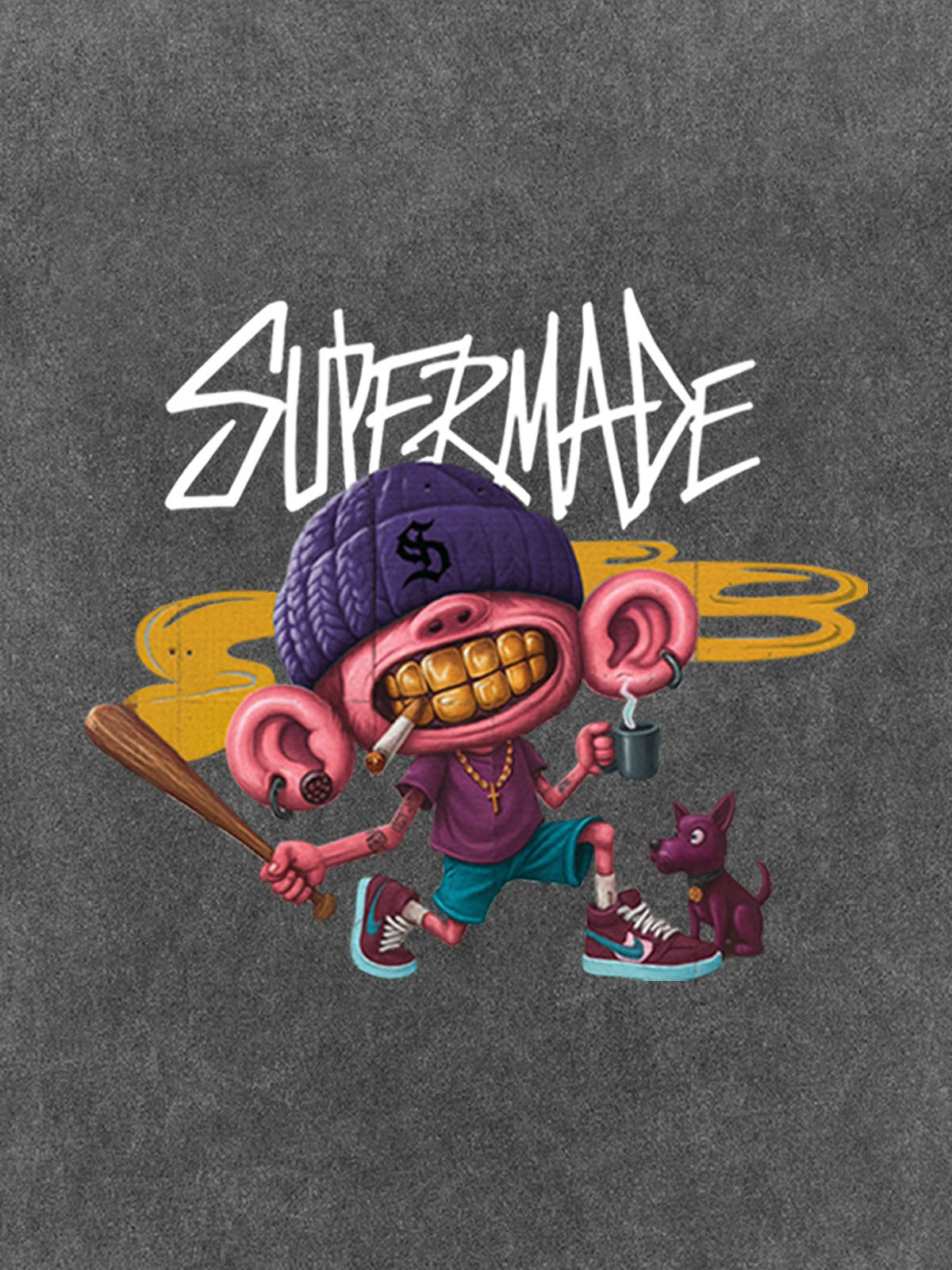 Thesupermade Cartoon Graffiti Trendy Weird Kid T-shirt