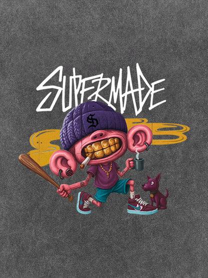 Thesupermade Cartoon Graffiti Trendy Weird Kid T-shirt