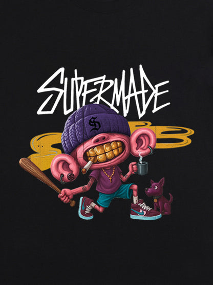 Thesupermade Cartoon Graffiti Trendy Weird Kid T-shirt
