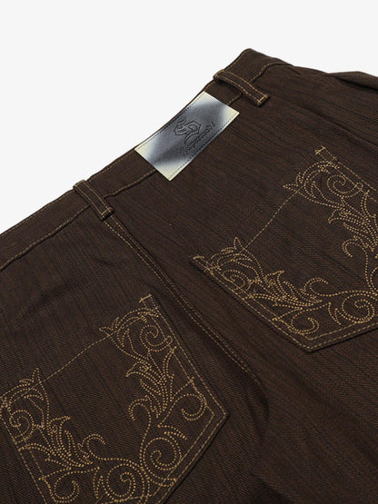 Vintage Contrast Thread Barrel Pants