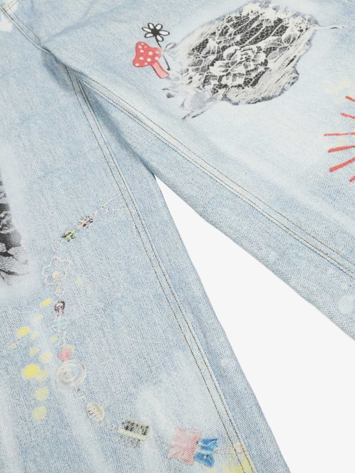 Retro Spray Graffiti Fun Straight Jeans