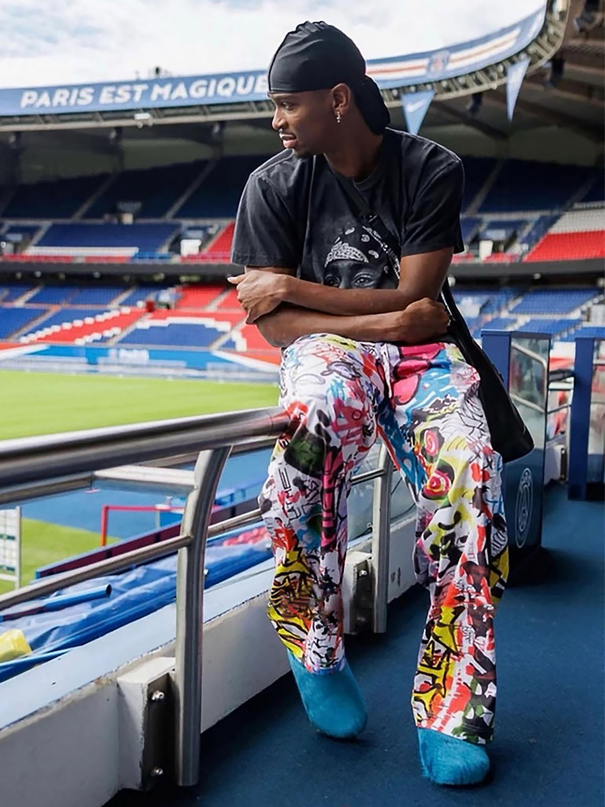 Graffiti Print Wide-Leg Pants for Urban Street Style