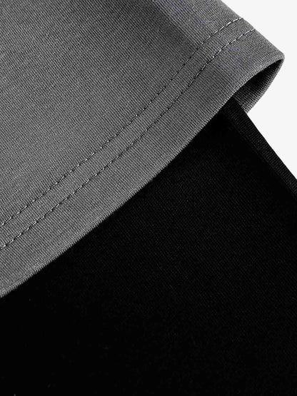 Faux Two-Piece Layered Half-Zip Pullover Long Sleeve T-Shirt