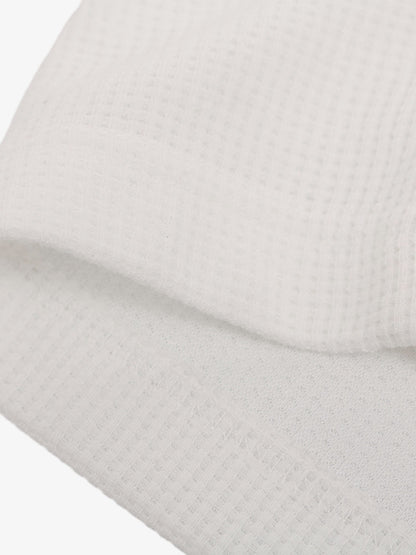 Letter Print Waffle Long-sleeved T-shirt