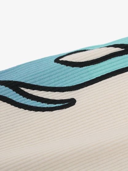 Gradient Letter Print Patchwork Faux Two-piece Long-sleeved T-shirt