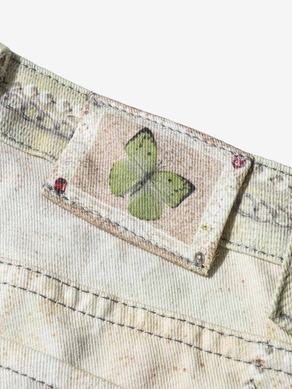 Embellished Wide-Leg Jeans with Unique Artistic Design for Fashion Lovers