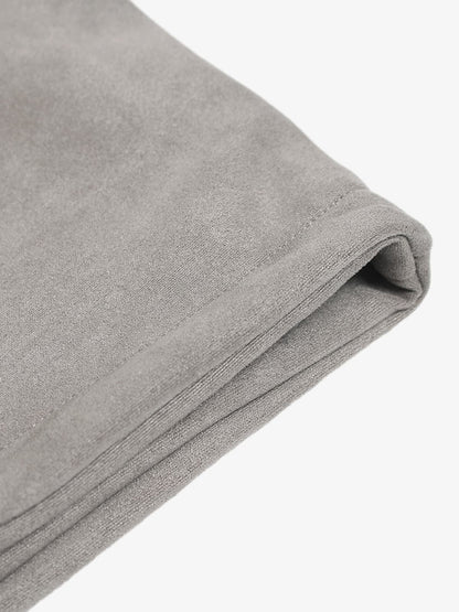 Suede Large Pocket Faux Two-Piece Zipper Short Jacket