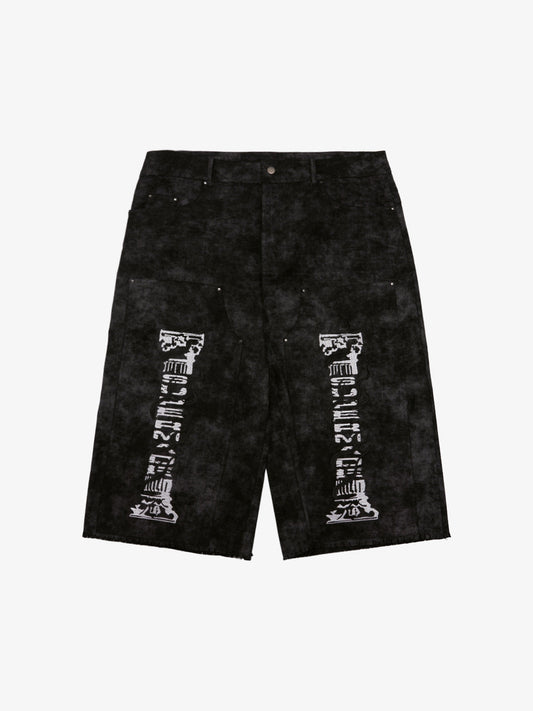 SUPERMADE Roman Column Pattern Embroidered Jeans