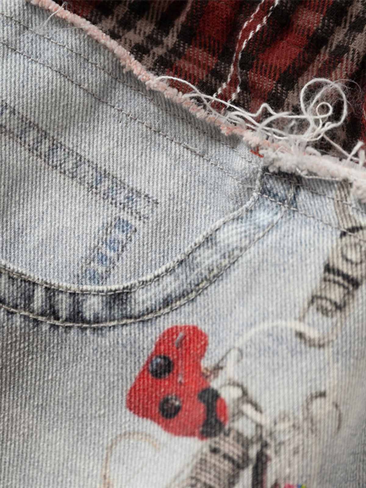 Thesupermade Waistband Patch Drawstring Jeans