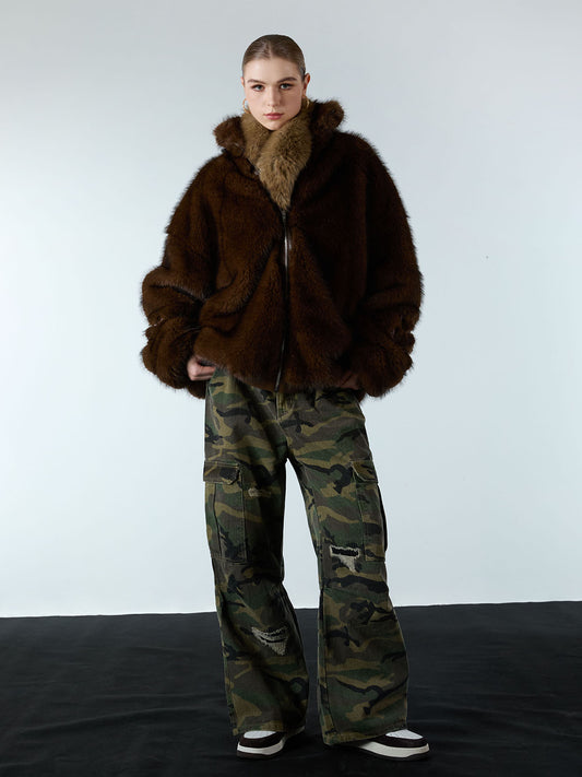 Supermade Embroidered Fur Jacket - 2486