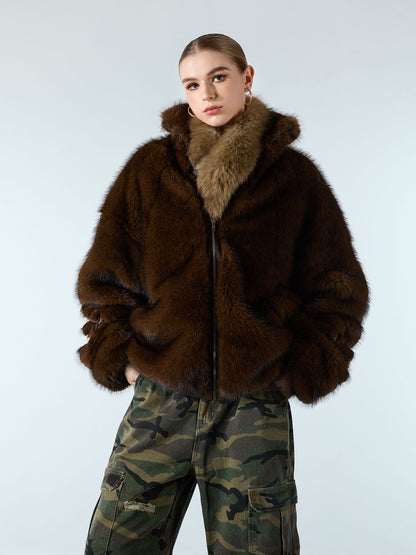 Supermade Embroidered Fur Jacket - 2486