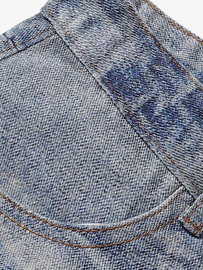 Street Chain Pendant Deconstructed Jeans