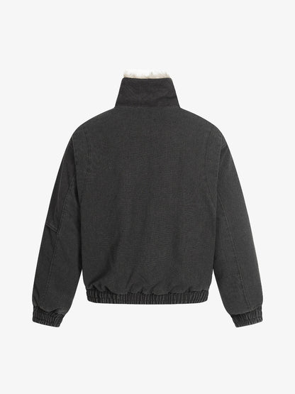 Stylish Winter Bomber Jacket with Faux Fur Collar - Perfect for Cold Weather