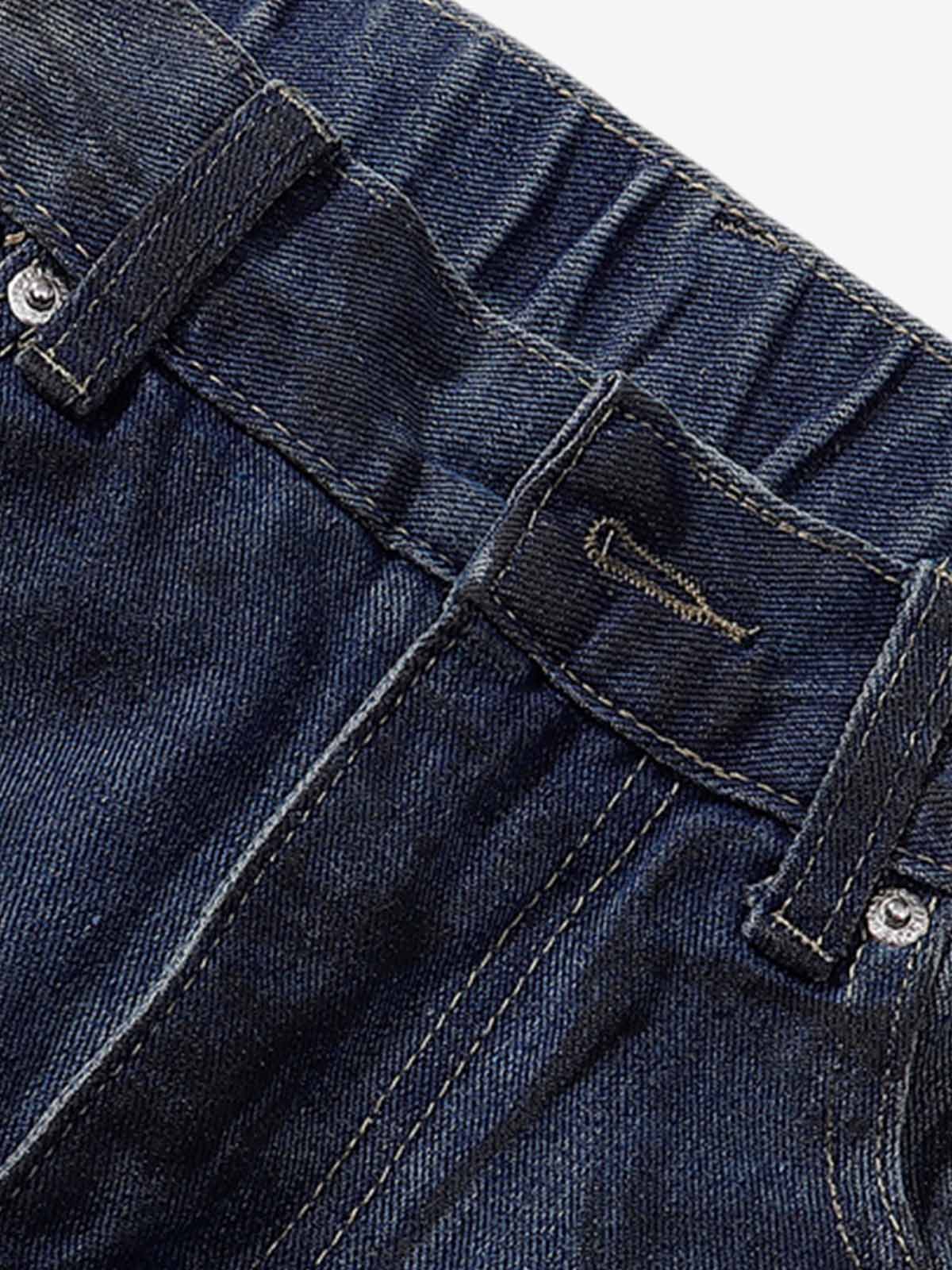 Distressed Wide-Leg Jeans with Tie-Dye Effect for Trendy Looks