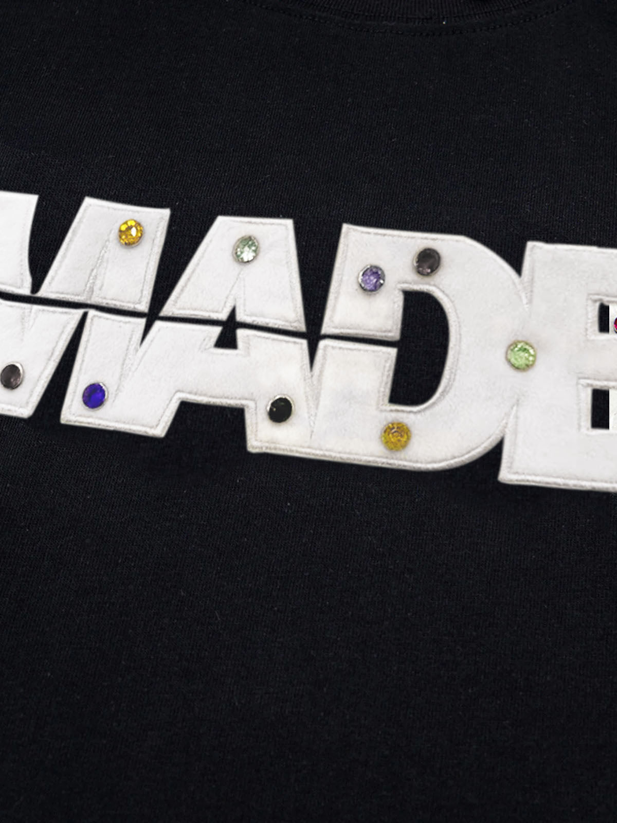 Street Retro MOOD Patch Embroidered Rivet T-shirt - 2440