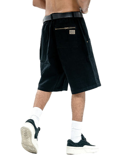 Retro Structured  Design Cargo Shorts