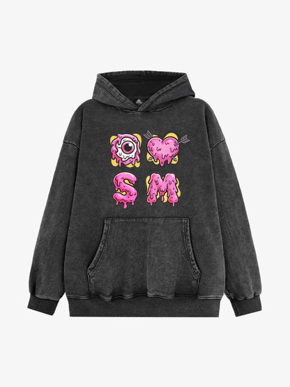 Dripping Heart & Eye Graphic Hoodie for Trendy Looks