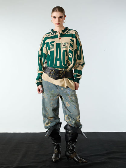 Retro Typography Polo Tee -1252