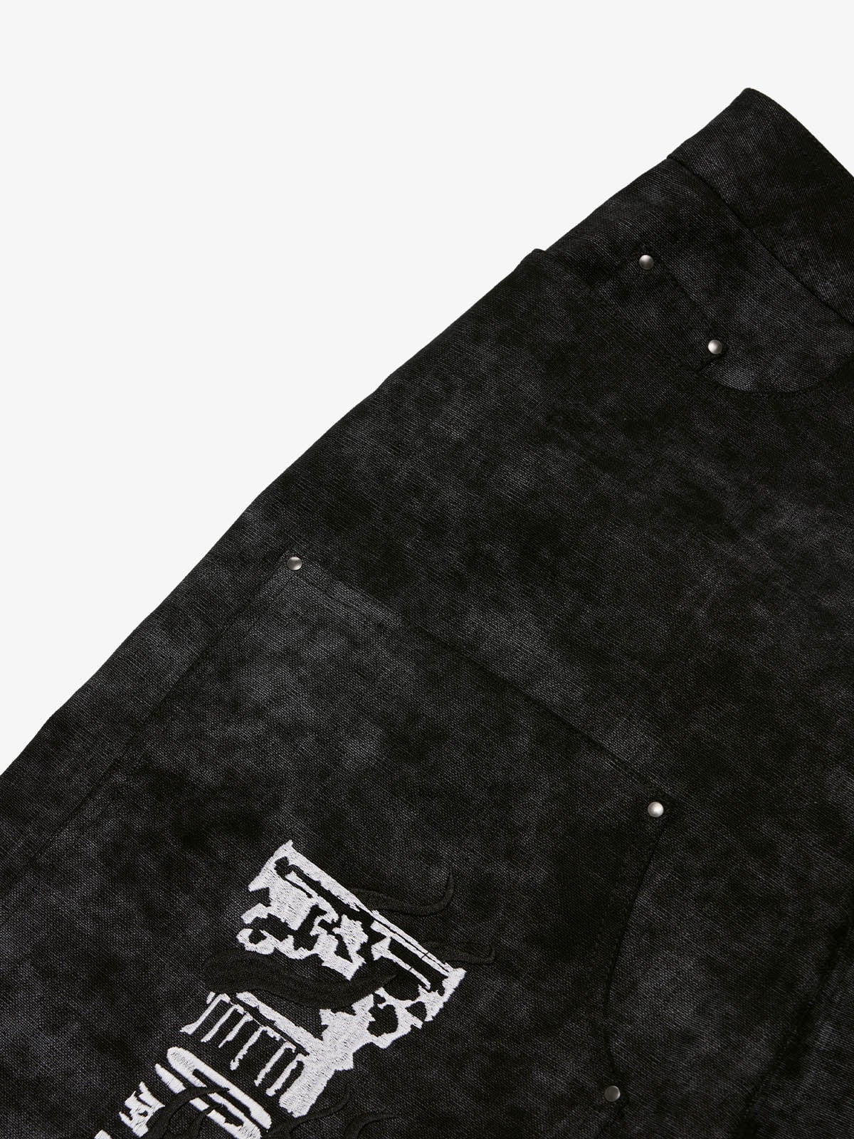 SUPERMADE Roman Column Pattern Embroidered Jeans