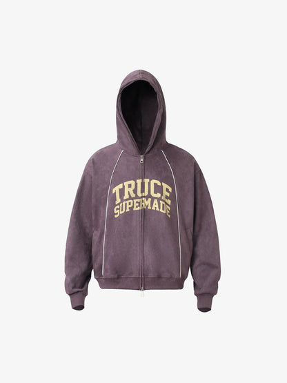 Stylish Red Hooded Zip-Up Jacket for Casual Wear