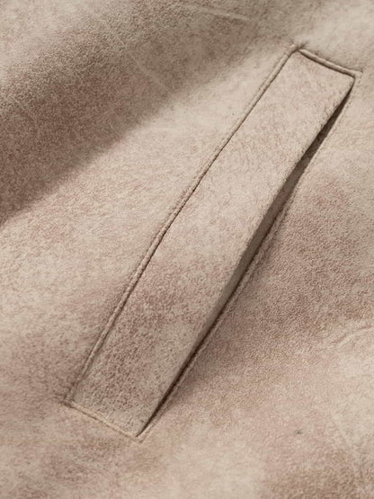 Winter-Ready Corduroy Jacket with Faux Fur Trim for Men