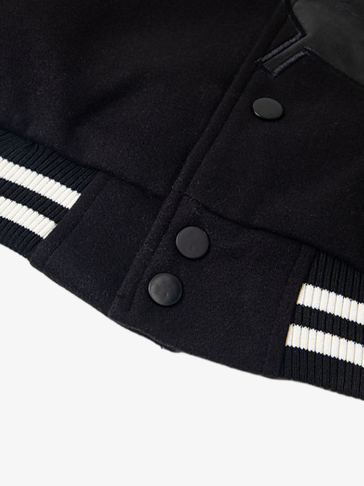 Stylish Black Bomber Jacket with Unique Leather Patch Design for Men