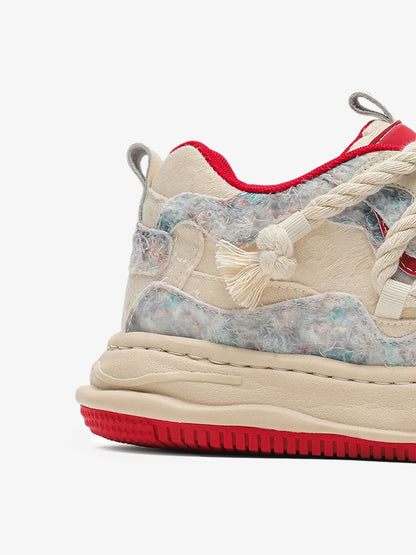 7CM Height-Enhancing Sneakers with Fluid Lines and Granular Outsole