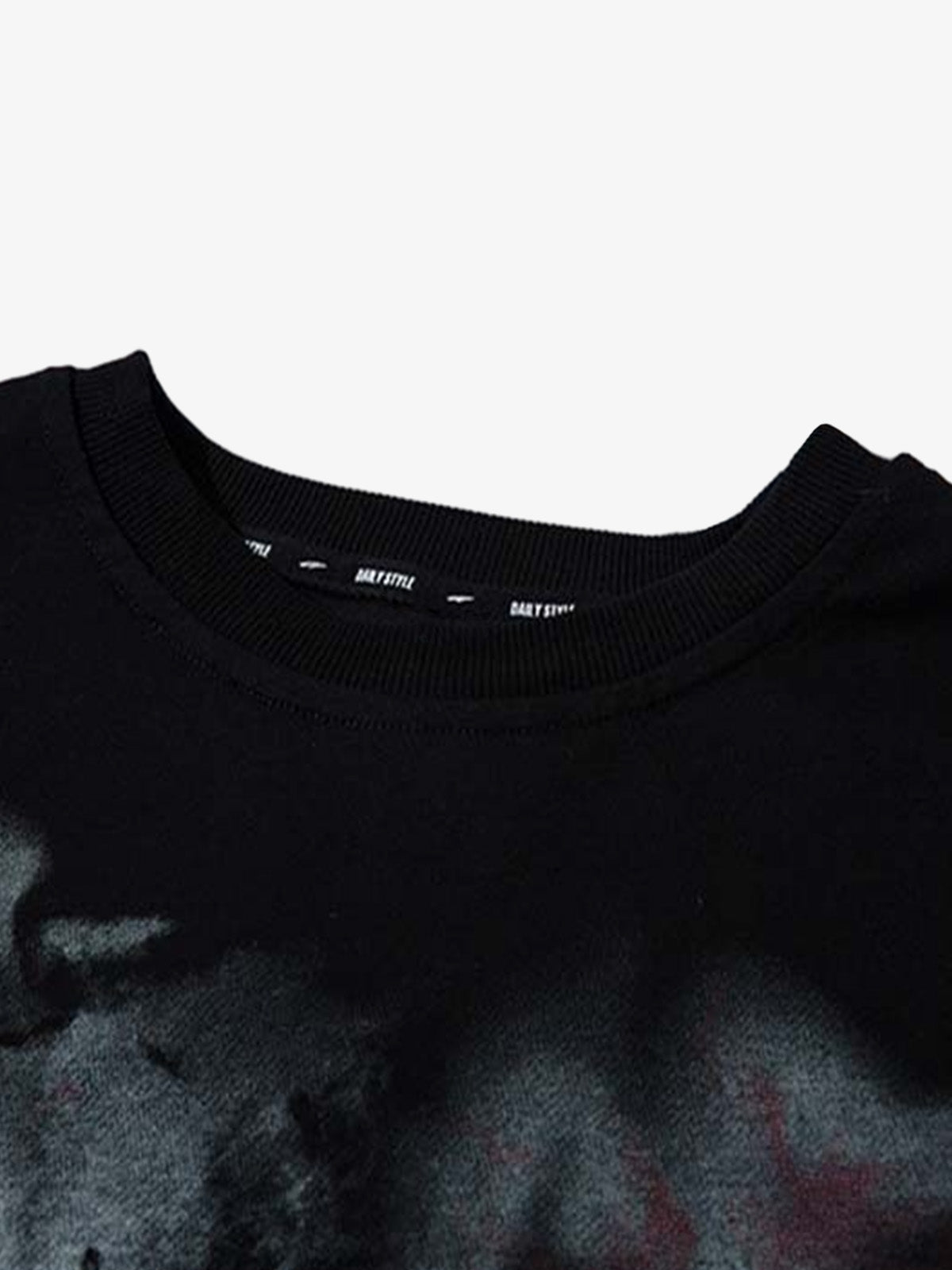 Butterfly Letters Printed Round Neck Long Sleeve T-shirt