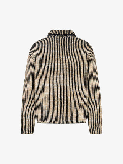 Striped Zip-Up Jacket for Casual Elegance