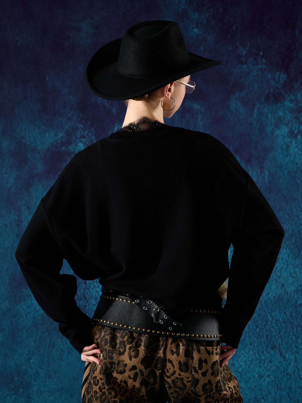 Cat Print Long-Sleeved T-Shirt