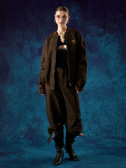 SUPM Letter Graffiti Cross Frame Leopard Print Set