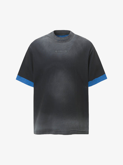 Vintage Distressed Washed Gradient Short-sleeved T-shirt