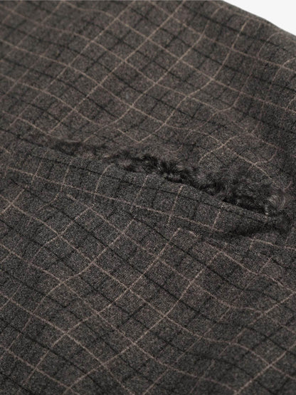 Plaid Bomber Jacket with Faux Fur Collar - Perfect for Casual Winter Wear