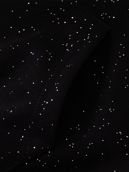 Sparkling Night Sky Design Black Knitwear for Festive Occasions