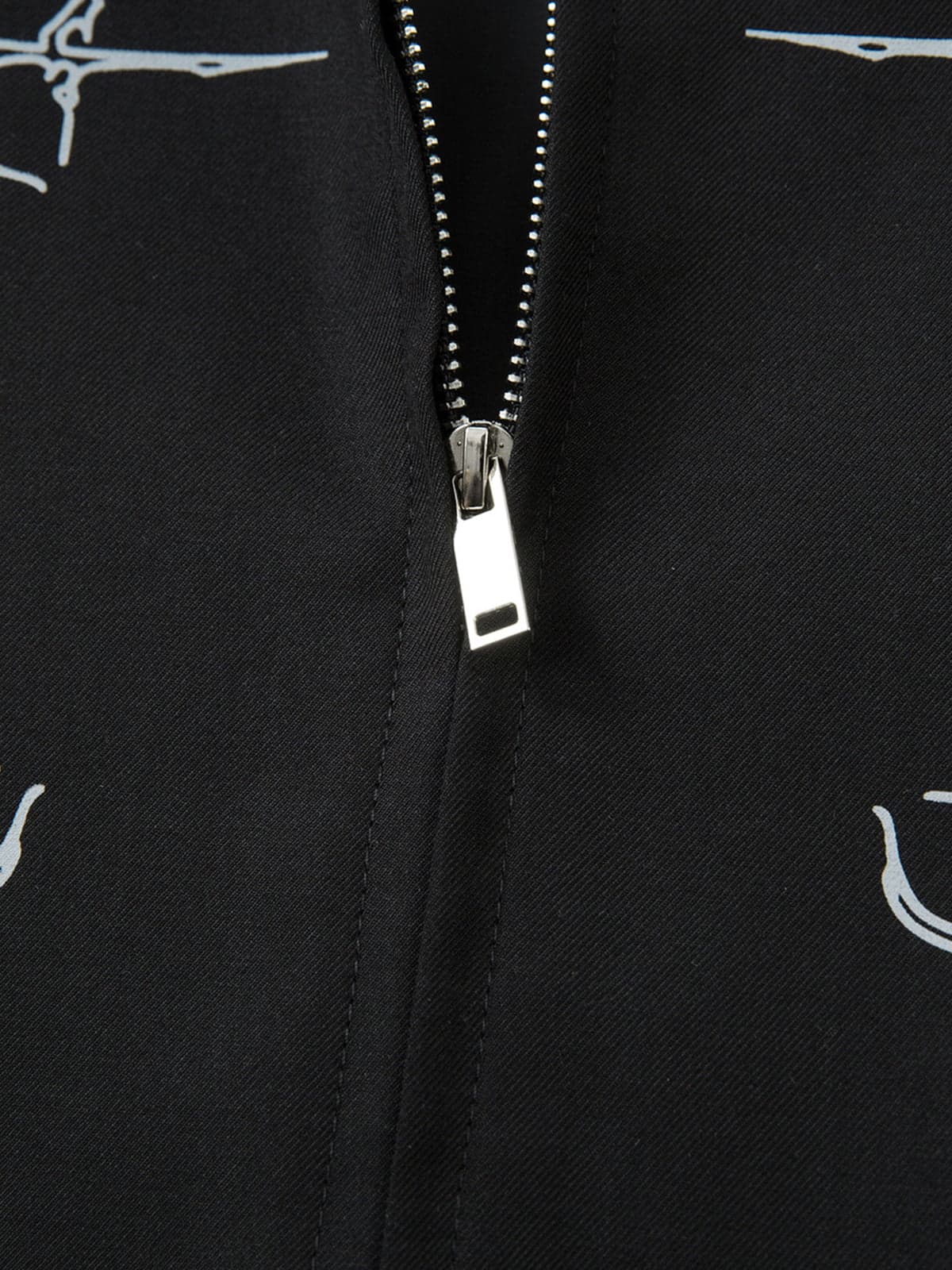 Stylish Black Jacket with Intricate White Embroidery Design