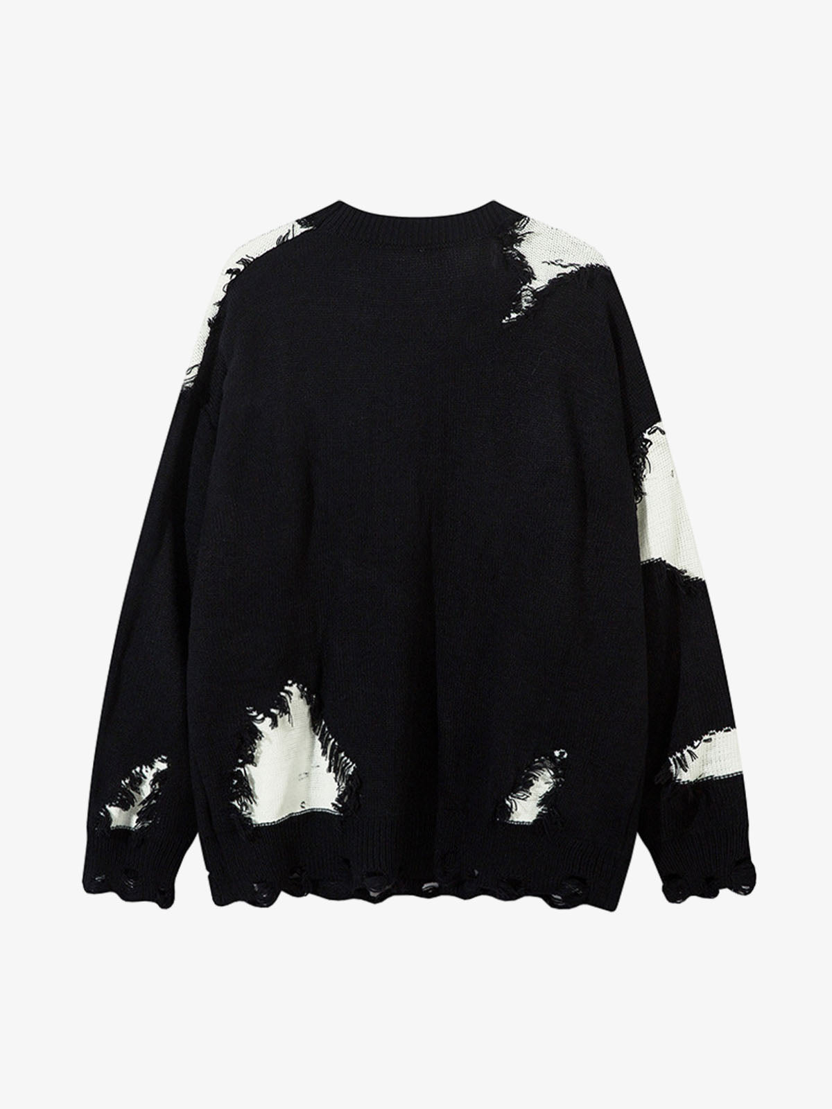 Niche Raw Edge Fringed Knit Sweater