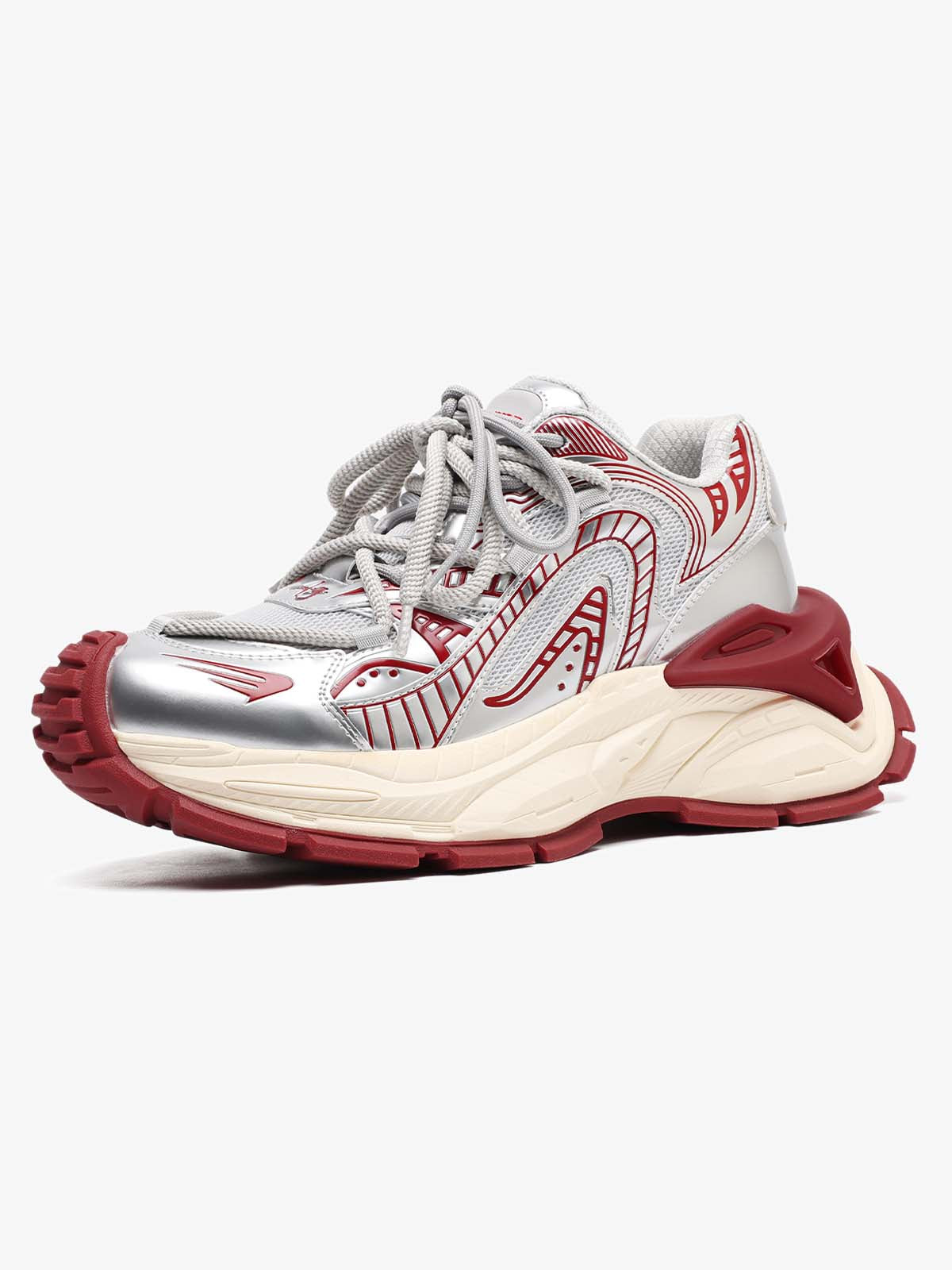 Thesupermade American Retro Invisible Height-enhancing Thick-soled Mecha Sneakers