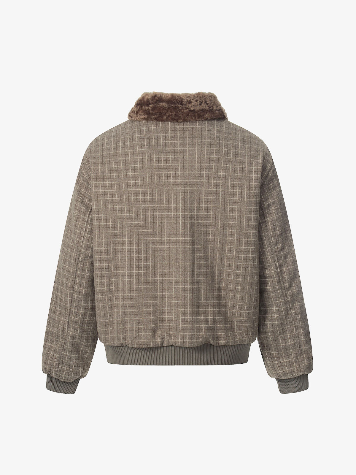 Plaid Bomber Jacket with Faux Fur Collar - Perfect for Casual Winter Wear