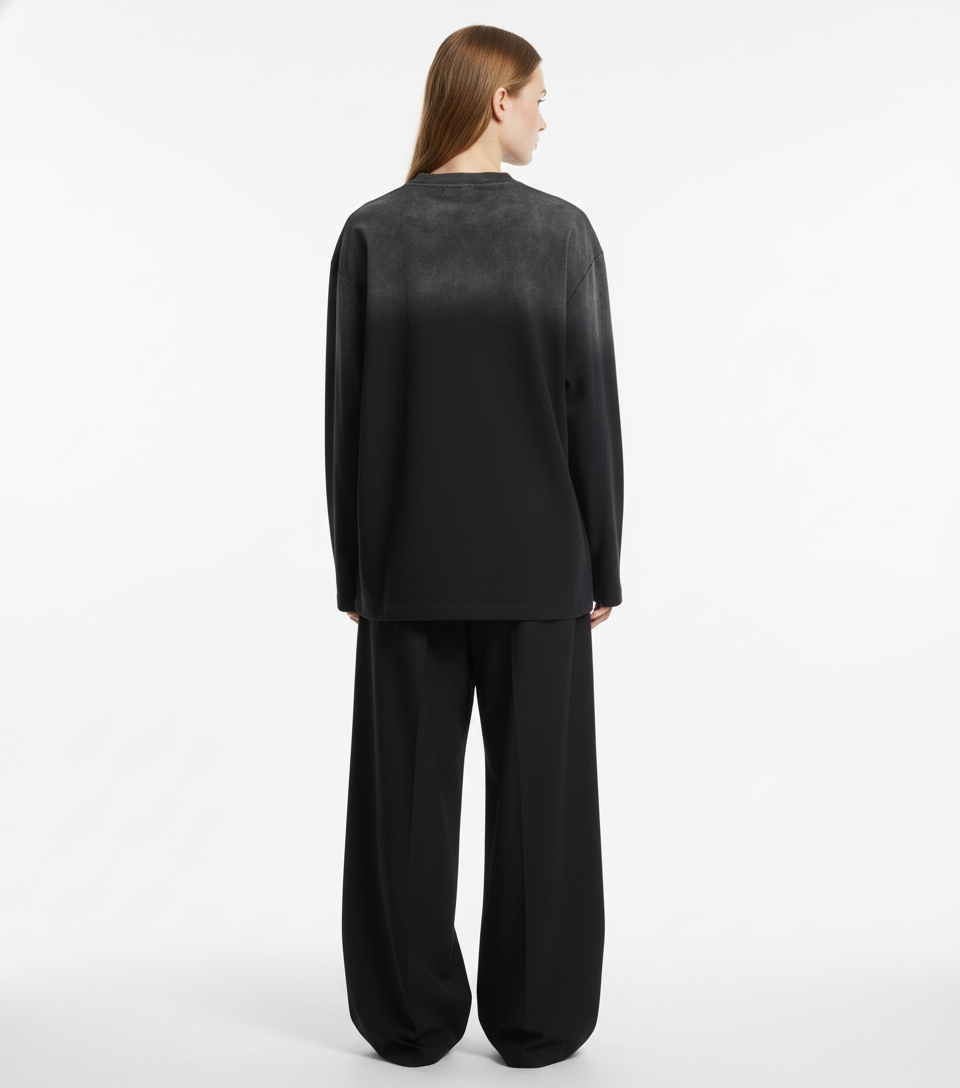 Portrait Pocket Ripped Long Sleeve T-Shirt