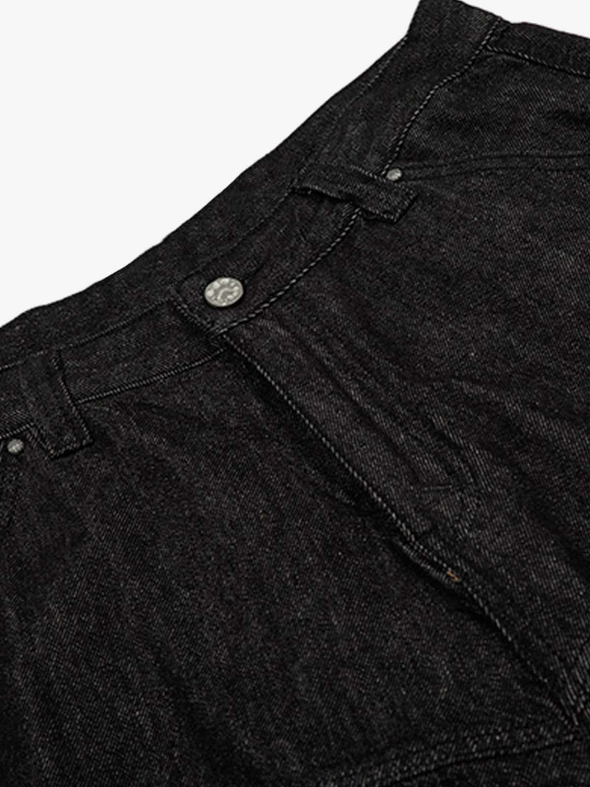 Retro Drape Baggy Straight Workwear Denim Shorts