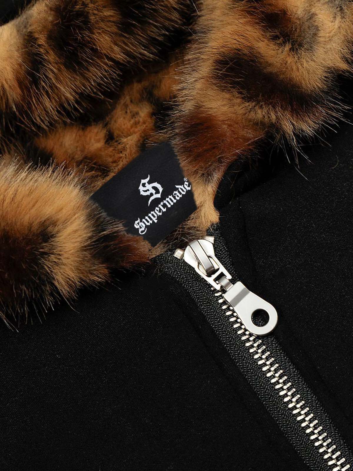 Leopard Print Hooded Jacket with Faux Fur Trim for Men - Trendy Winter Fashion