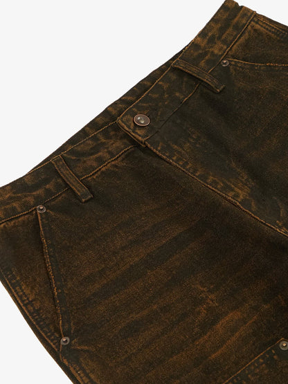 Vintage Mud-Dyed Wash Deconstructed Patchwork Jeans