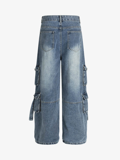 Retro Ripped Cargo Jeans