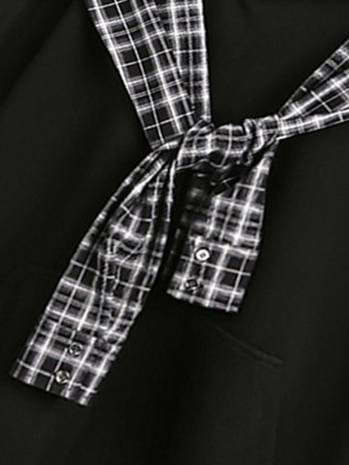 Stylish Plaid-Trimmed Hoodie with Sailor Collar Design for Women