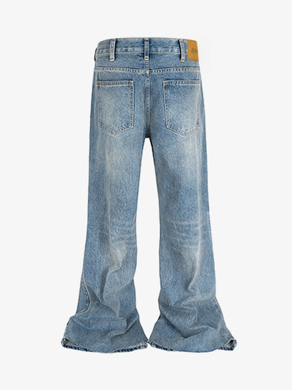Washed Whitened Flared Jeans