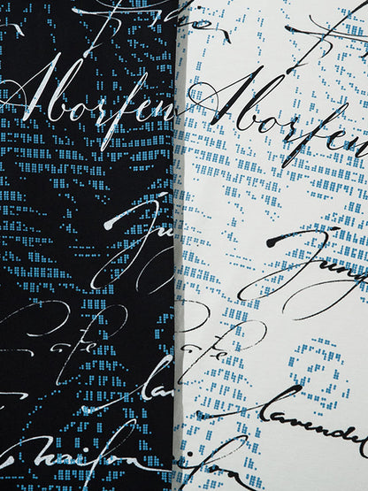 Art Letter Print Stripe Layered Long Sleeve T-Shirt